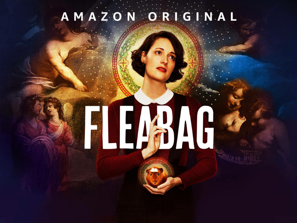 Fleabag Wallpaper: Humorous Religious-Themed Poster Background
