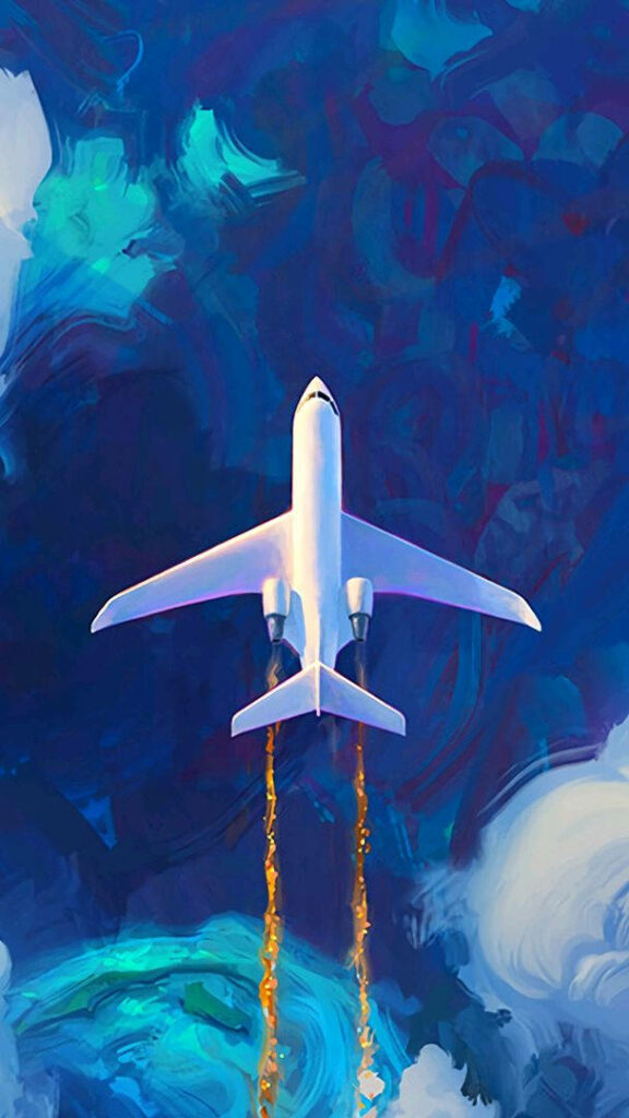 Skybound Wonder: Captivating Jet Soaring Through Blue and White Skies - Mesmerizing Jet Iphone Background Wallpaper