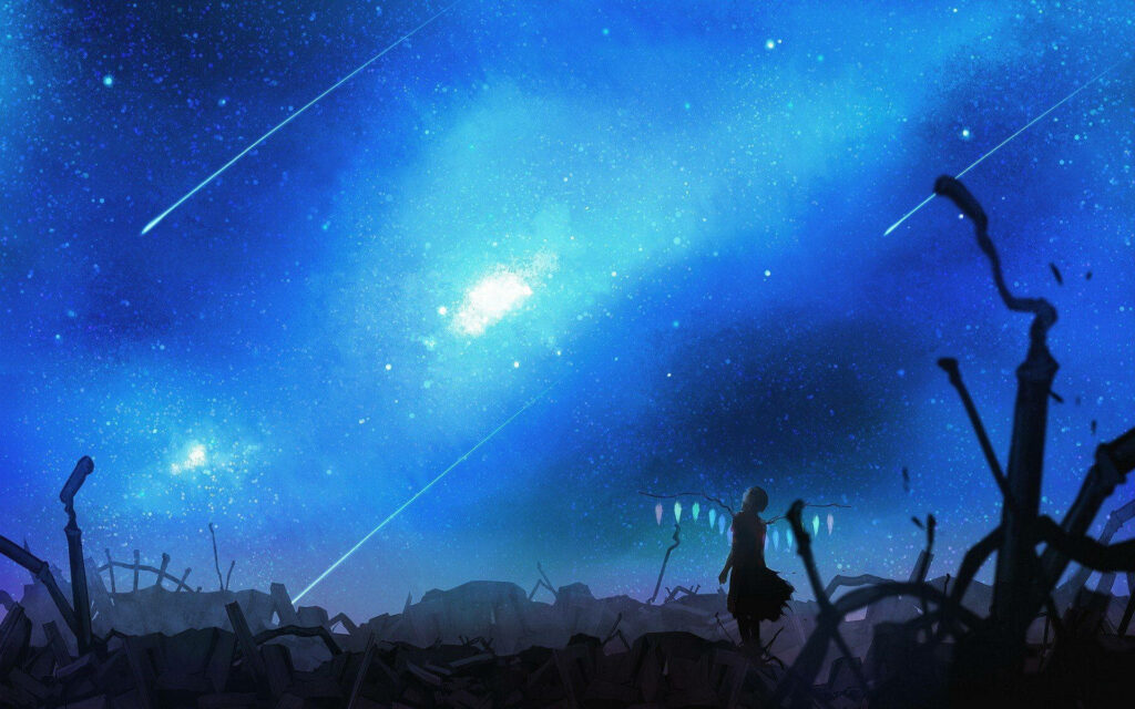 Majestic Flight: Embracing the Vibrant Colors of an Enchanting Anime Landscape Wallpaper