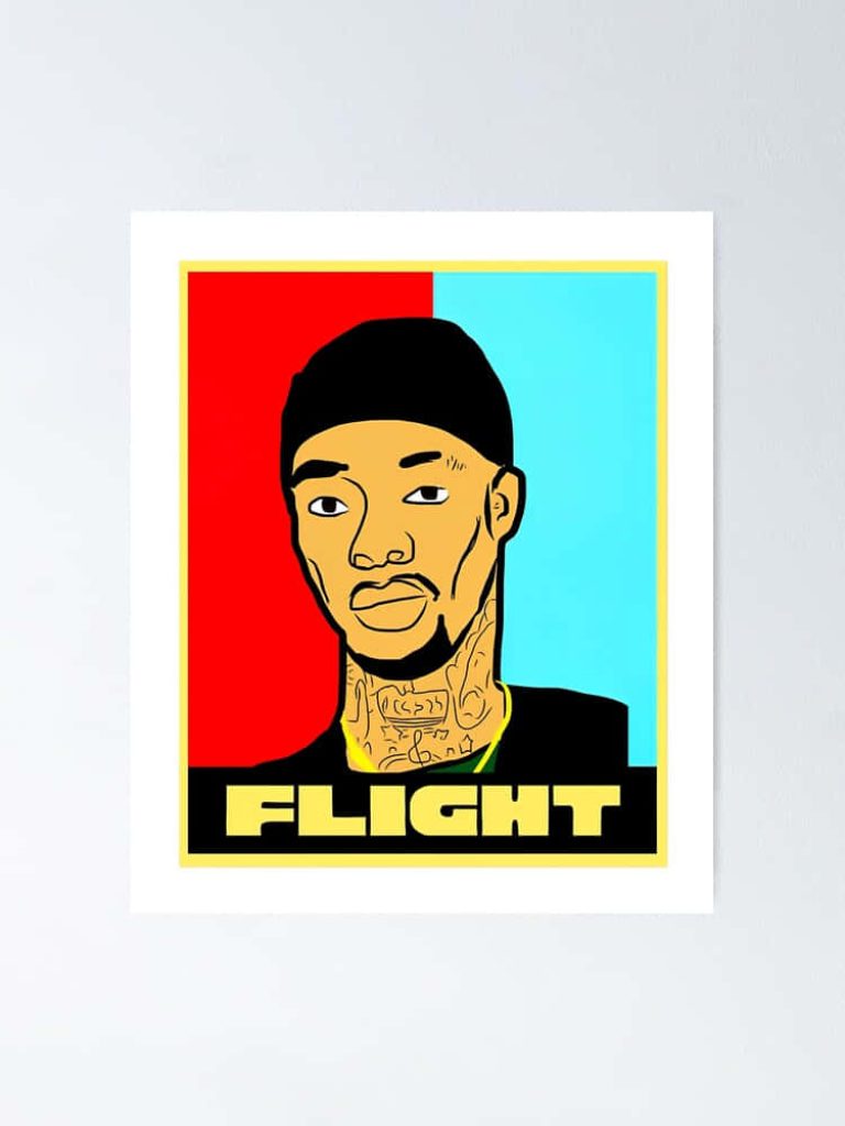 Digital illustration of YouTuber FlightReacts with black beanie and tattoo on vibrant background Wallpaper