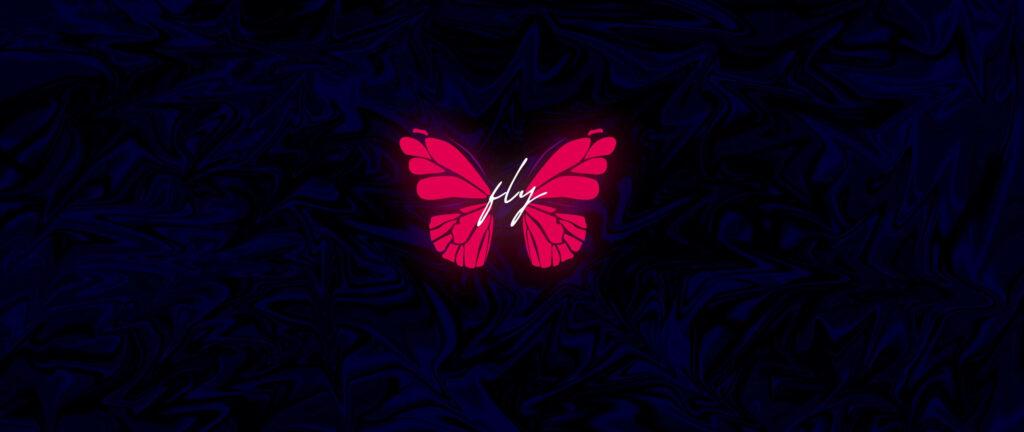 Fly Away in a Serene Violet Sky: Mesmerizing Butterfly Aesthetic for Computer Wallpaper