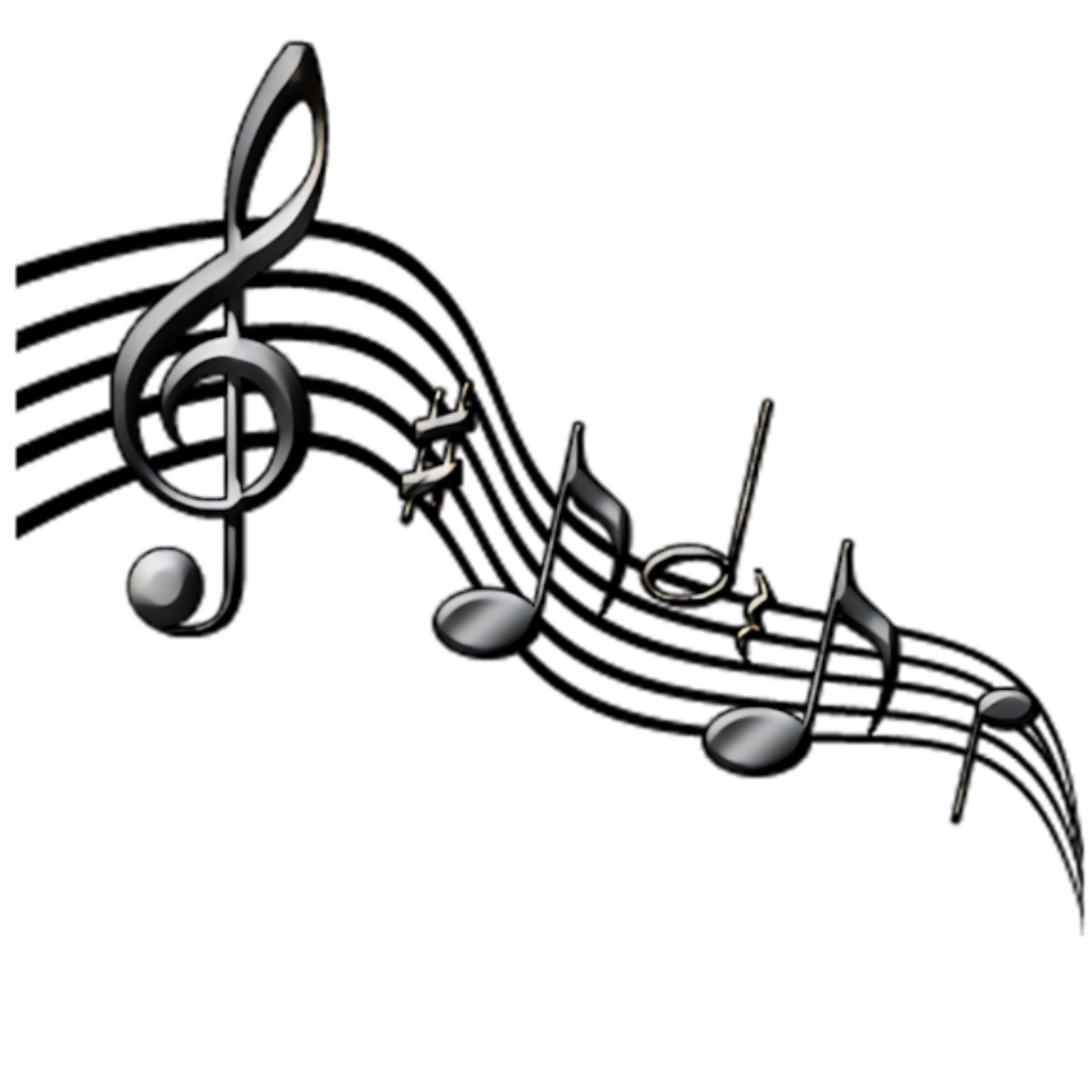 Modern Silver Musical Notes Wallpaper on Sleek Black Background