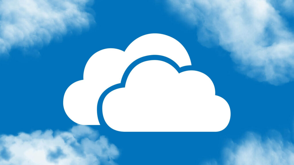 Cloud Storage: Serene Sky with Minimalist Symbol Wallpaper