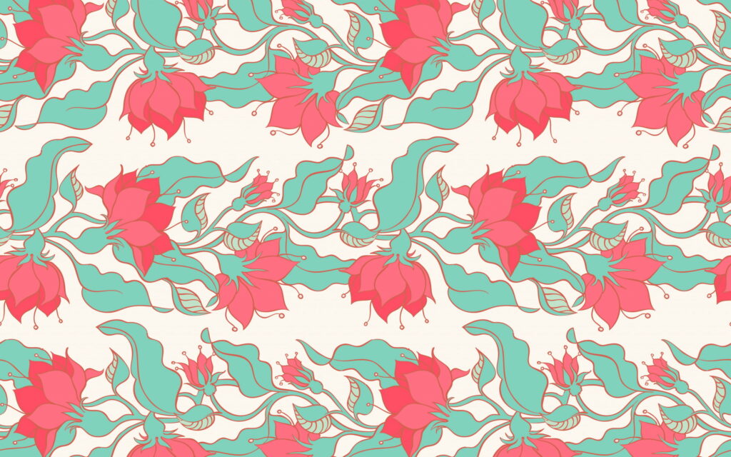 Retro Floral Elegance: Ornamental Rose Texture for QHD Wallpaper