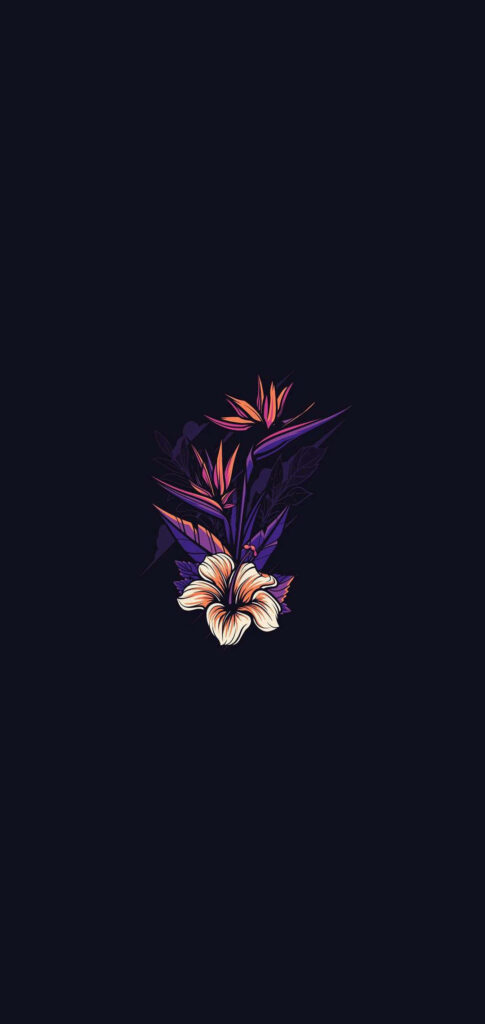 Sublime Tranquility: Captivating Floral Minimalism for Your HD Phone Wallpaper