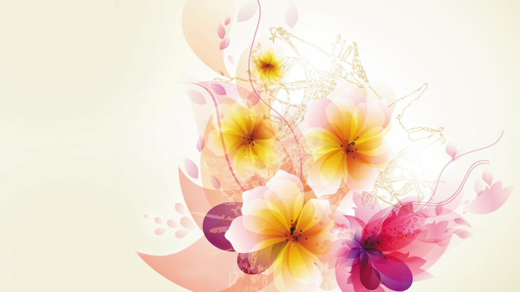 Floral Flare: An Abstract Vector of Beautiful Flowers - HD Wallpaper Background Photo