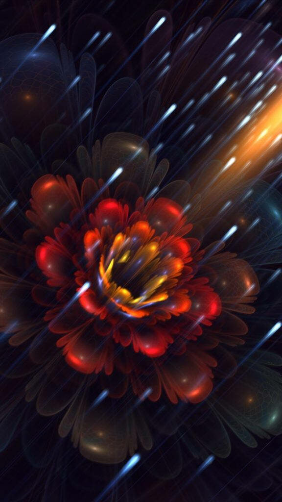 Ethereal Illumination: Captivating Floral Fusion in an Abstract Iphone Background Wallpaper