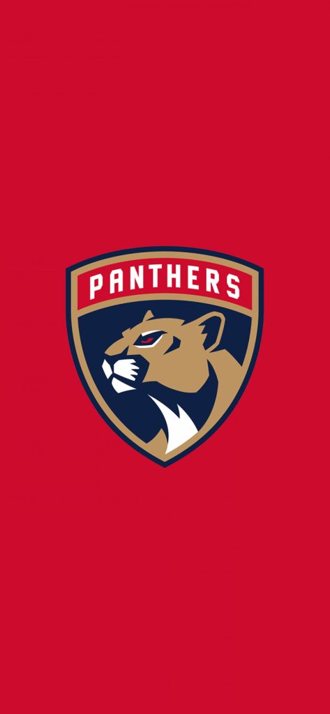 Florida Panthers NHL wallpaper with official panther logo on solid red background for iPhone