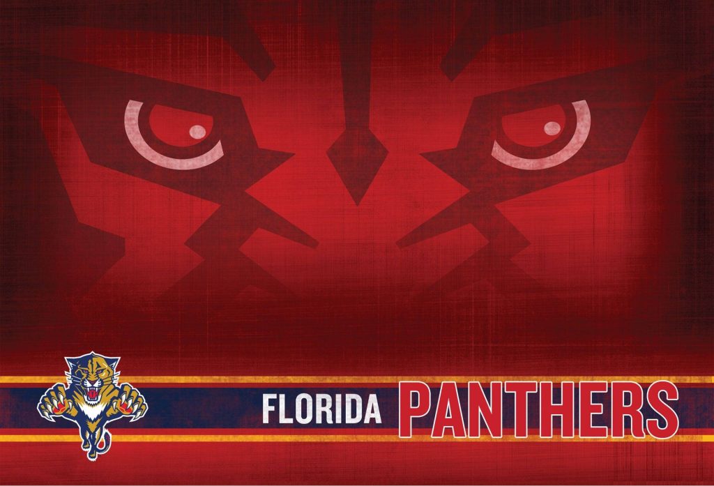 Florida Panthers wallpaper with NHL logo panther eyes on intense deep red background fan pride