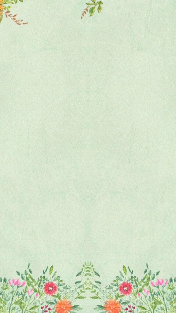 Blooming in Mint Green: A Floral WhatsApp Chat Wallpaper