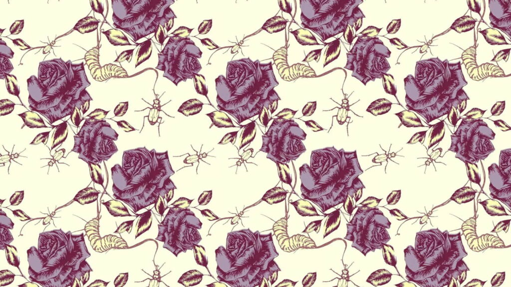 Boho Blooms: A Whimsical Encounter of Flowers, Worms, and Insects - HD Wallpaper