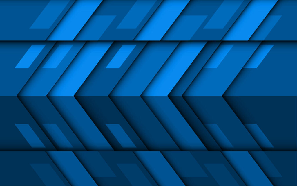 Abstract Blue Rectangles Create Dynamic Leftward Arrow Patterns in Android Material Design Background Wallpaper