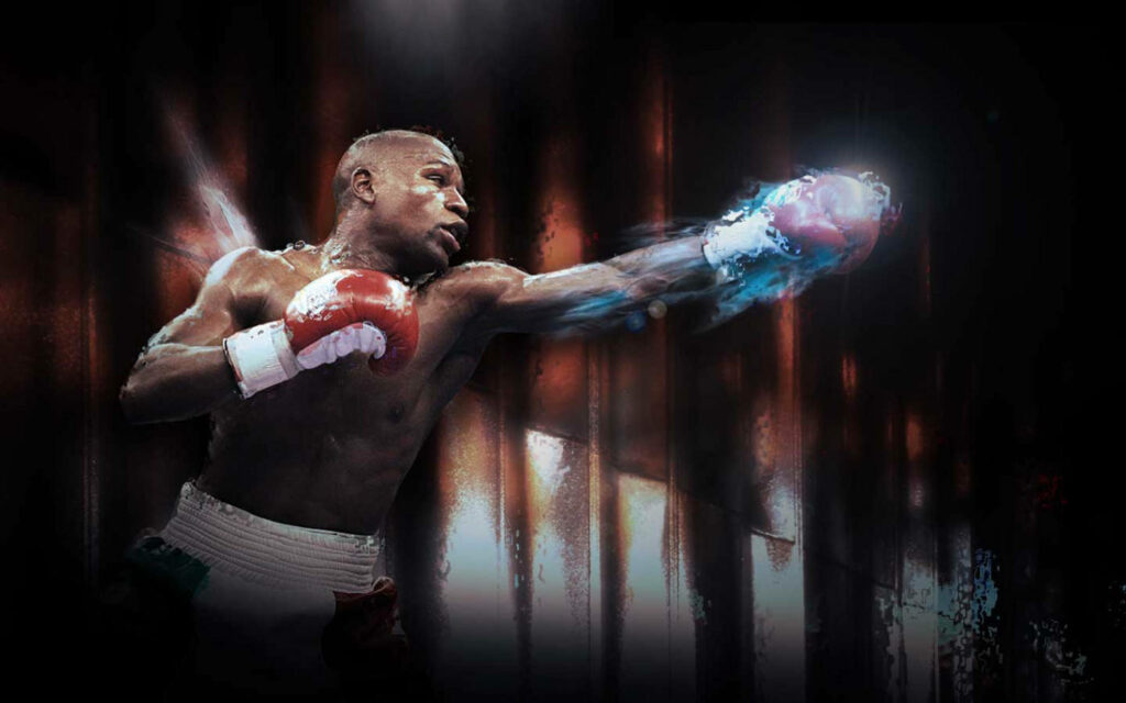 Floyd Mayweather Dynamic Punch Wallpaper: Energy & Strength in Action