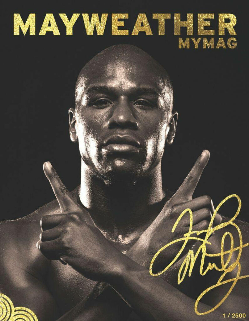 Floyd Mayweather Wallpaper: Bold Golden Signature on Minimalist Background