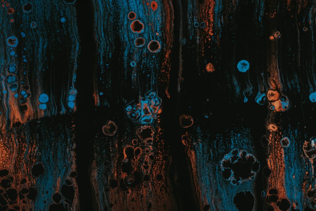 Fluid Art Wallpaper: Vibrant Blues and Oranges - 6000x4000 Background