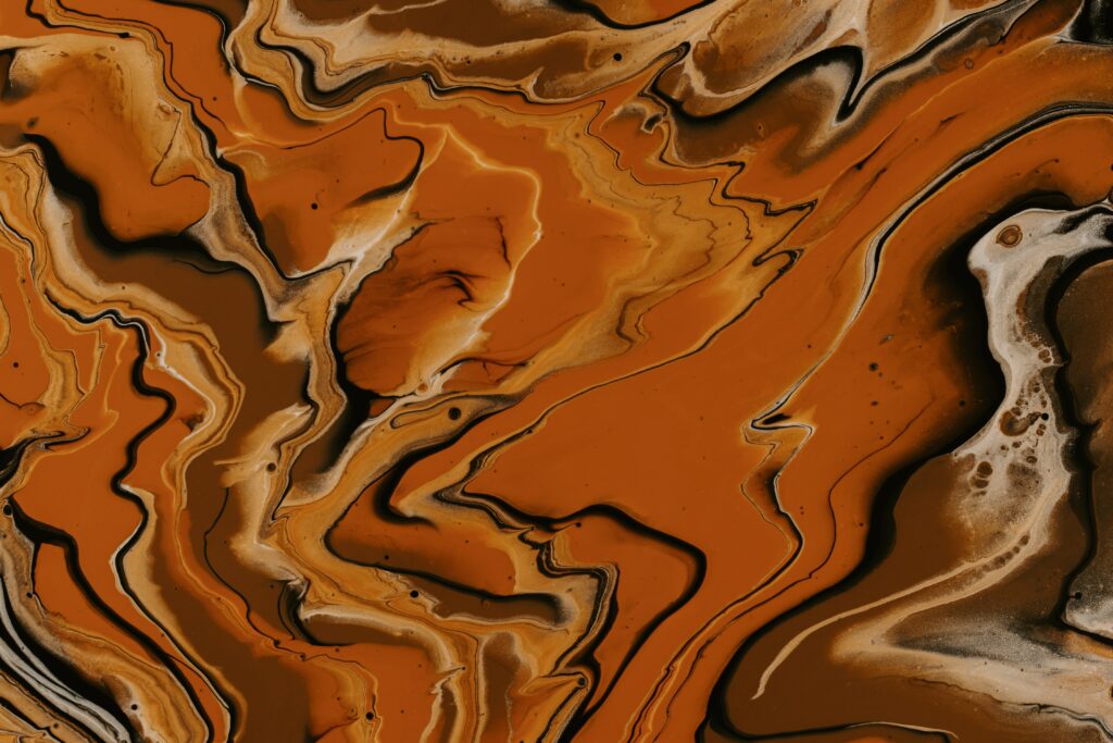 Fluid Art Wallpaper in Warm Brown Tones - Abstract Background Design