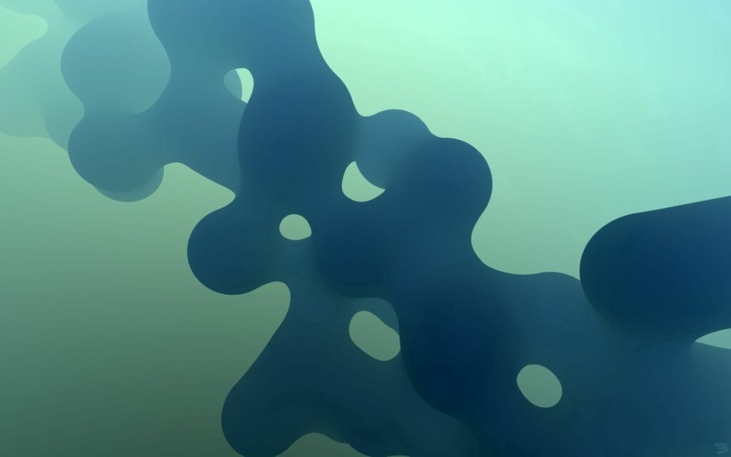 Fluid Dark Blue Abstract Wallpaper on Gradient Green Background