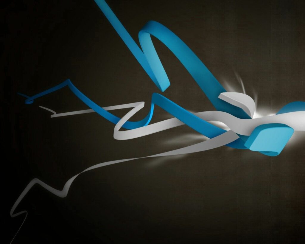Fluid Blue & White Abstract Wallpaper - 1280x1024 Background Art