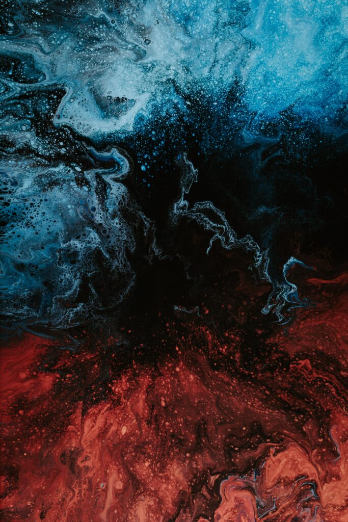 Dynamic Blue & Red Fluid Abstract Wallpaper - High Res Background