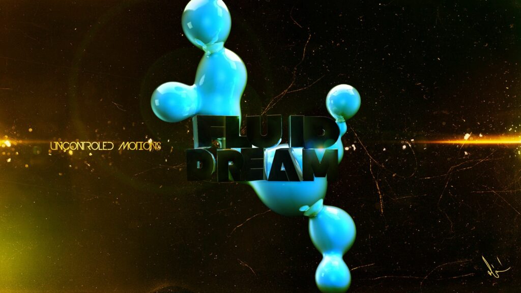 Fluid Dream Wallpaper: Abstract Blue Forms on Dark Textured Background