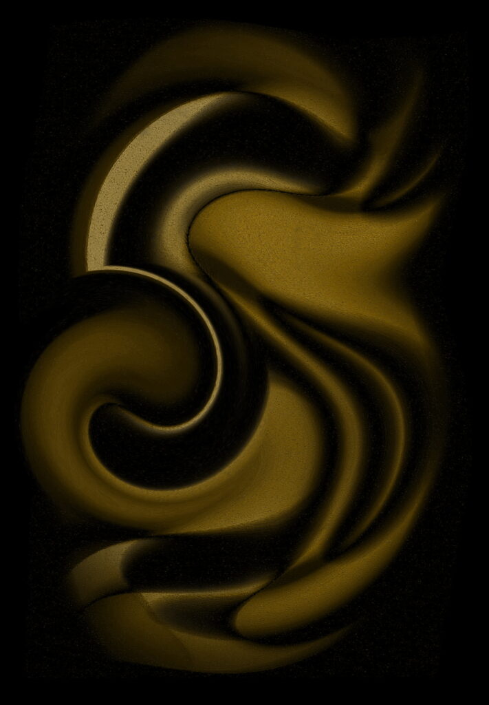 Elegant Golden Fluid Abstract Wallpaper on Dark Background