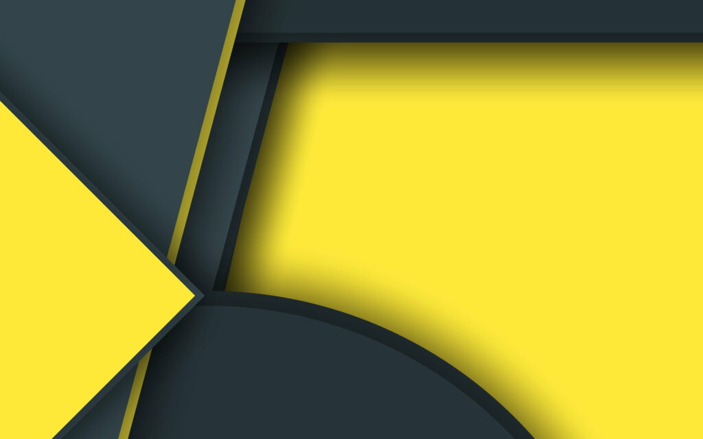 Vibrant Artistic Interpretation: Expressive Yellow and Black Lines on a Dynamic Dark Background – QHD Material Design Wallpaper