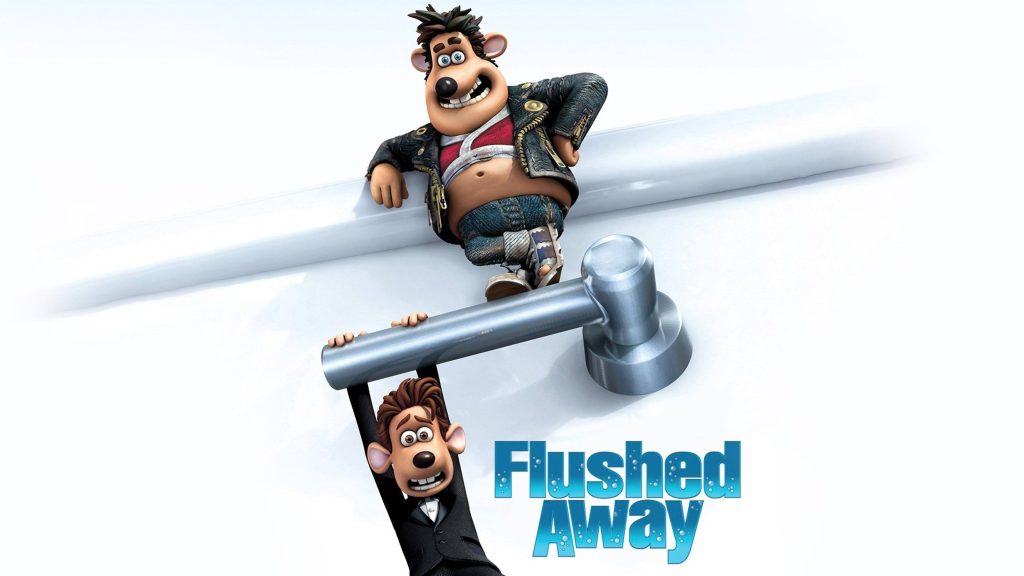 Flushed Away Roddy and Sid 3D CGI wallpaper Roddy in tuxedo hanging Sid lounging animation fans