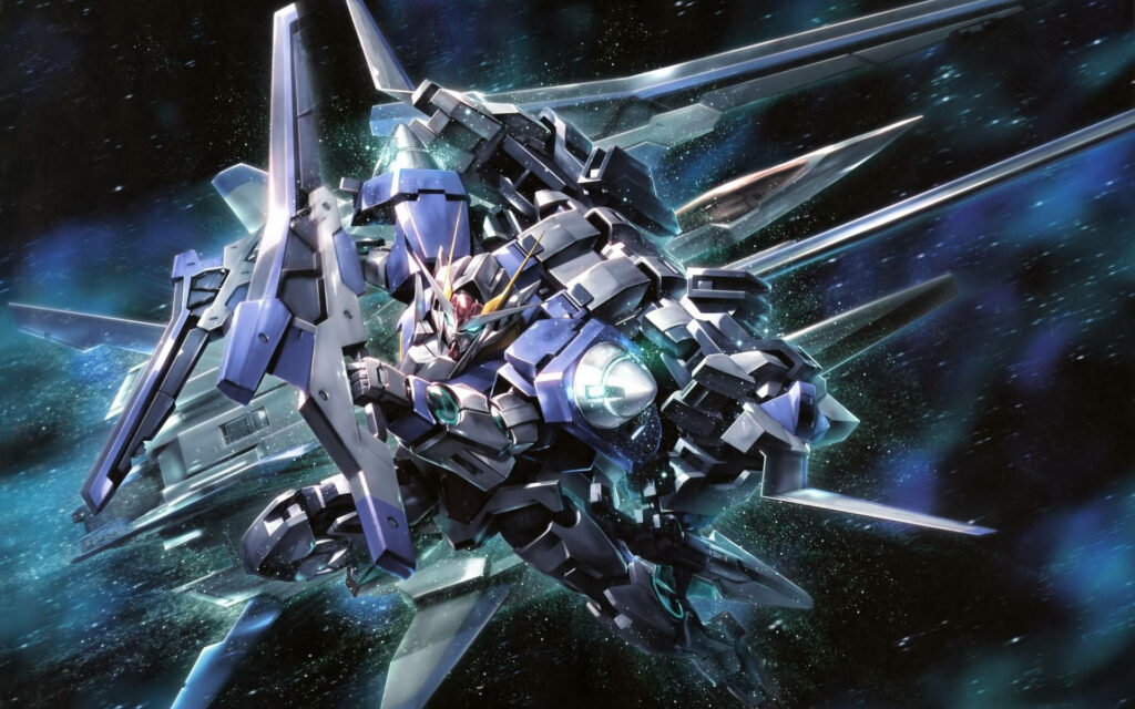 Fly High with Gundam Metallic Gray: The Ultimate Pilot Experience Wallpaper