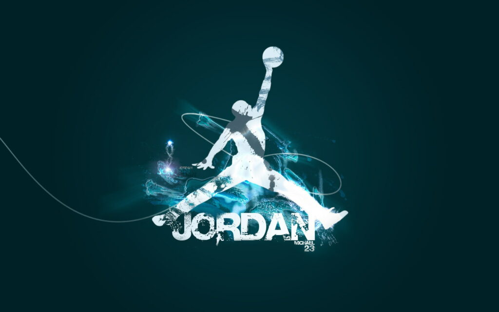 Light Blue Air Jordan Logo: A Cool HD Wallpaper of a Famous Brand