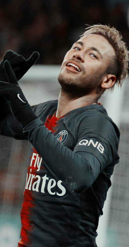 Fly Emirates Jersey: Neymar Jr's Captivating Football Portrait Wallpaper