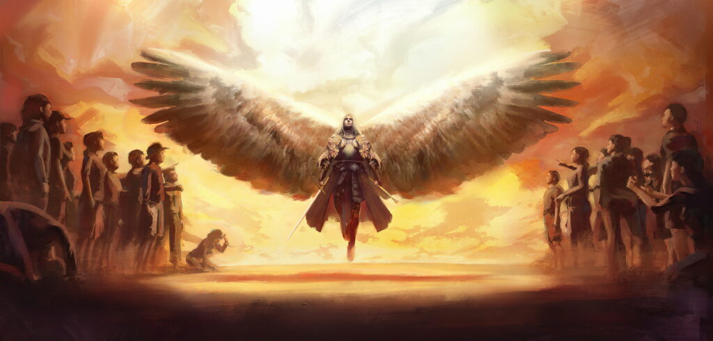 Breathtaking Man With Wings Artwork Wallpaper