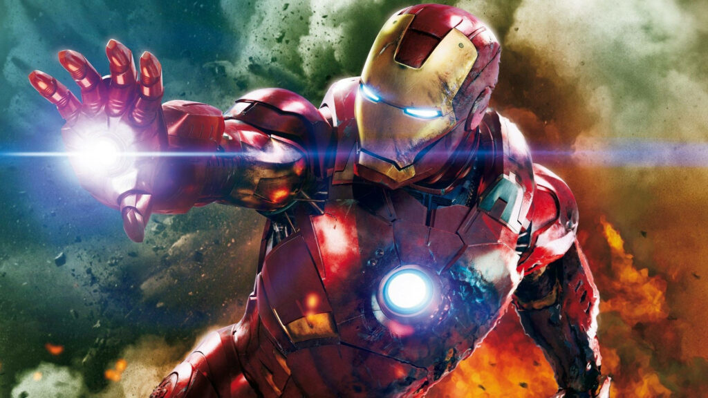 Spectacular Flight of Iron Man: Harnessing Powers with Right Hand - Stunning HD Superhero Backdrop Wallpaper