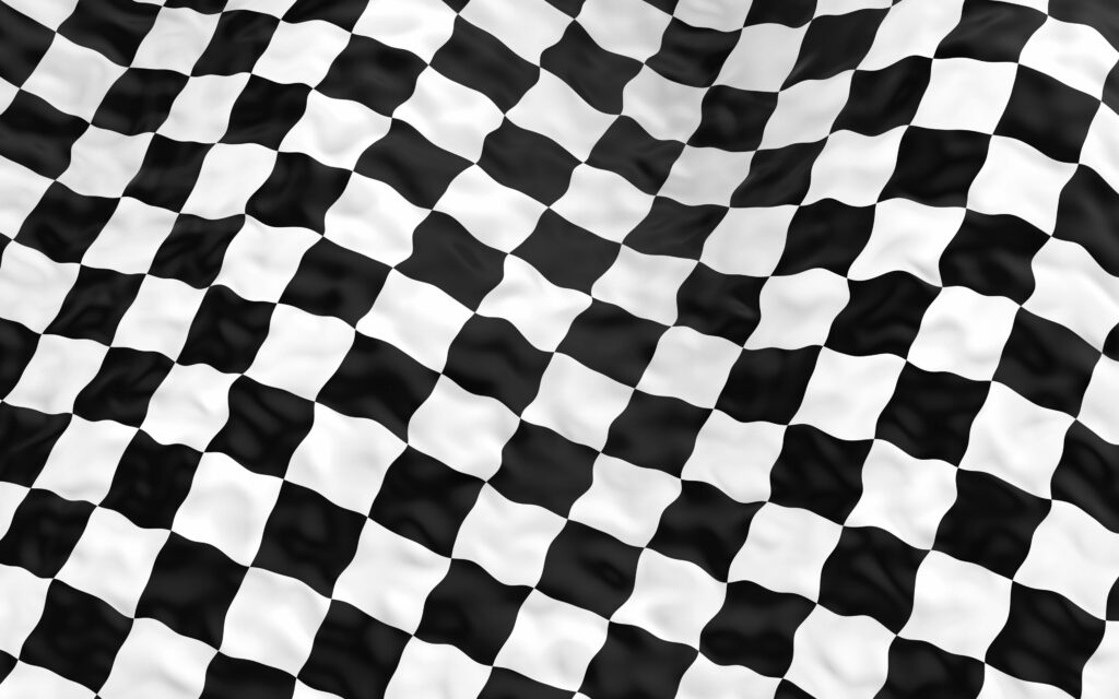 The Iconic Checkered Flag: A Stunning Black and White 3D Racing Emblem, Perfect for 4K Wallpaper