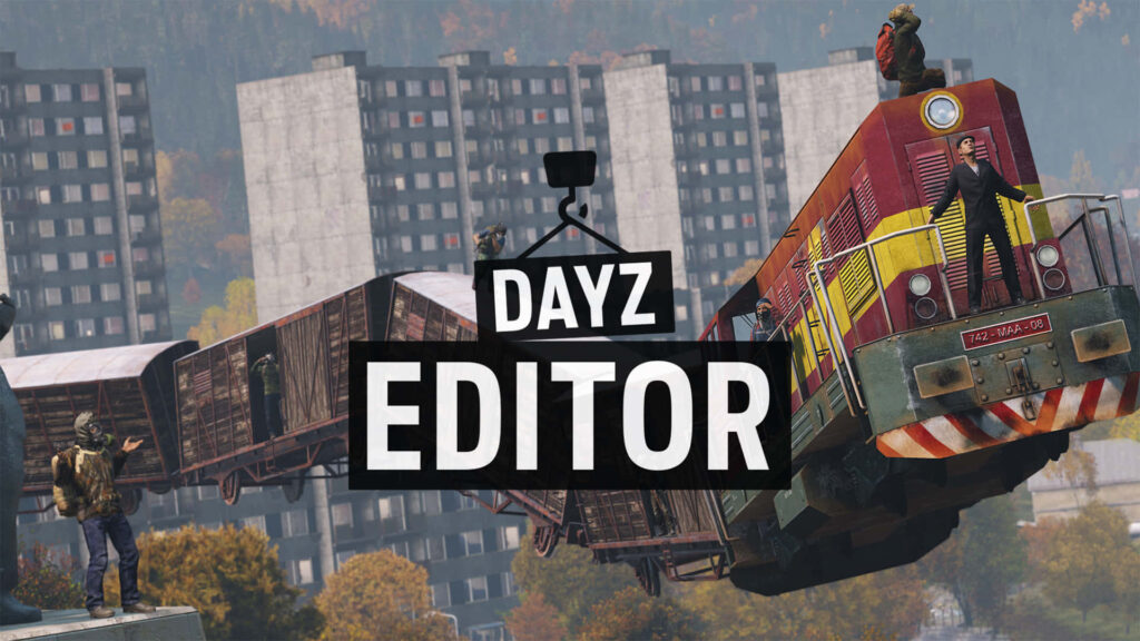 Dayz Epoch Mod: A Spectacular Aerial View of a Crimson Freight Train Soaring over Urban Landscape Wallpaper