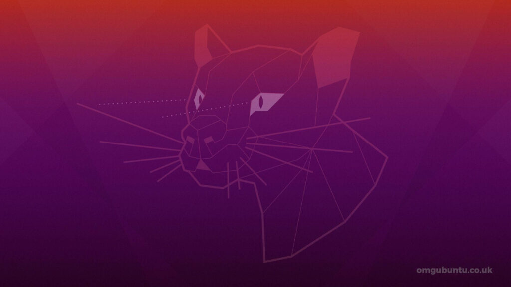 Focal Fossa Ubuntu Wallpaper: A Simple Yet Stunning Gradient Purple Orange Desktop Background with the Iconic Symbol of Ubuntu
