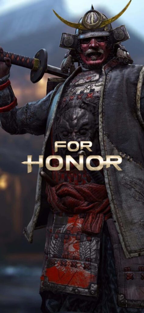 Samurai warrior in traditional armor ready for battle in For Honor game Wallpaper