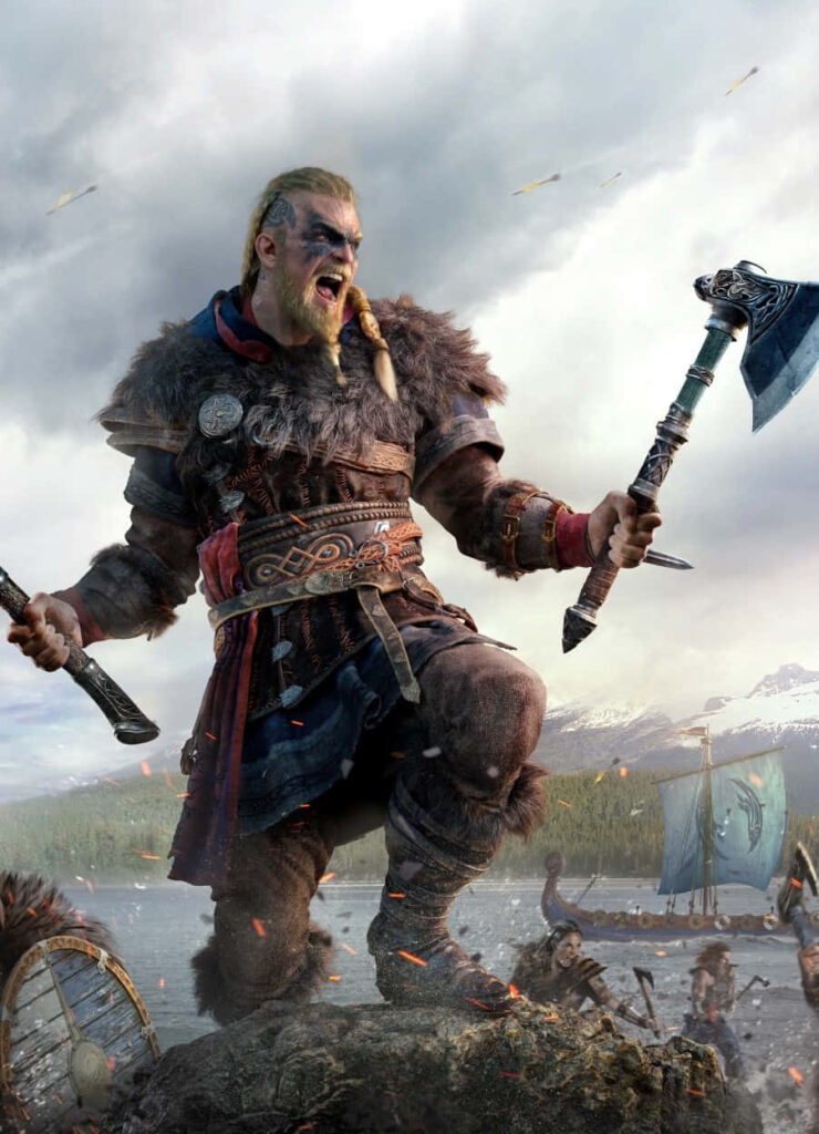 Fierce Viking Warrior Battling in For Honor - High Resolution Wallpaper