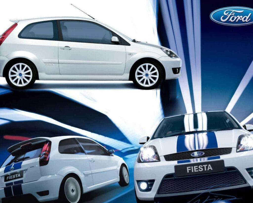Ford Fiesta dynamic views wallpaper sporty stylish car design modern energetic background