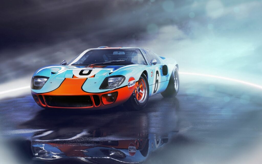 Stunning Ford GT40 Wallpaper: Iconic Design & Vibrant Racing Stripes