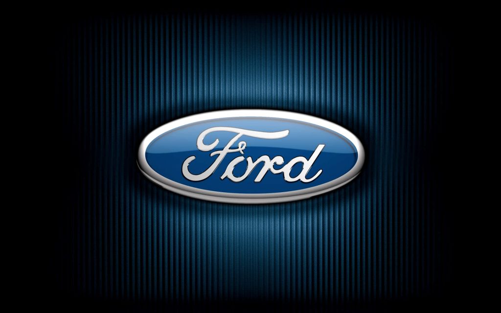 Ford logo digital wallpaper blue oval emblem on textured dark blue background high resolution