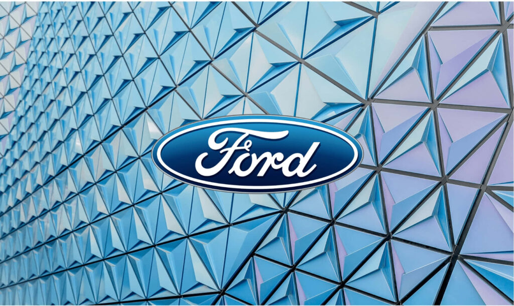 Ford Logo Wallpaper: Modern Geometric Design in Blue & Purple