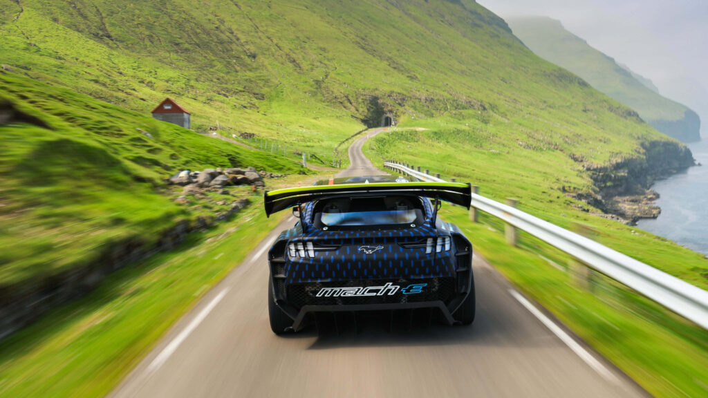 Thrilling Ford Mustang Mach-E Wallpaper: Scenic Countryside Drive