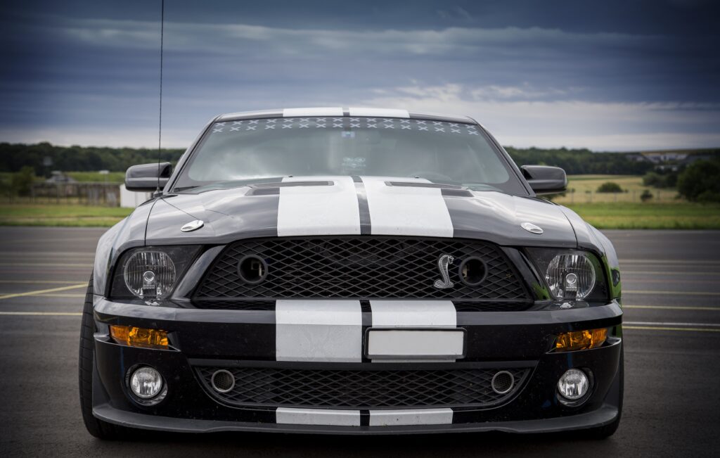 Stunning Ford Mustang Shelby Wallpaper: Sporty Design & Racing Stripes