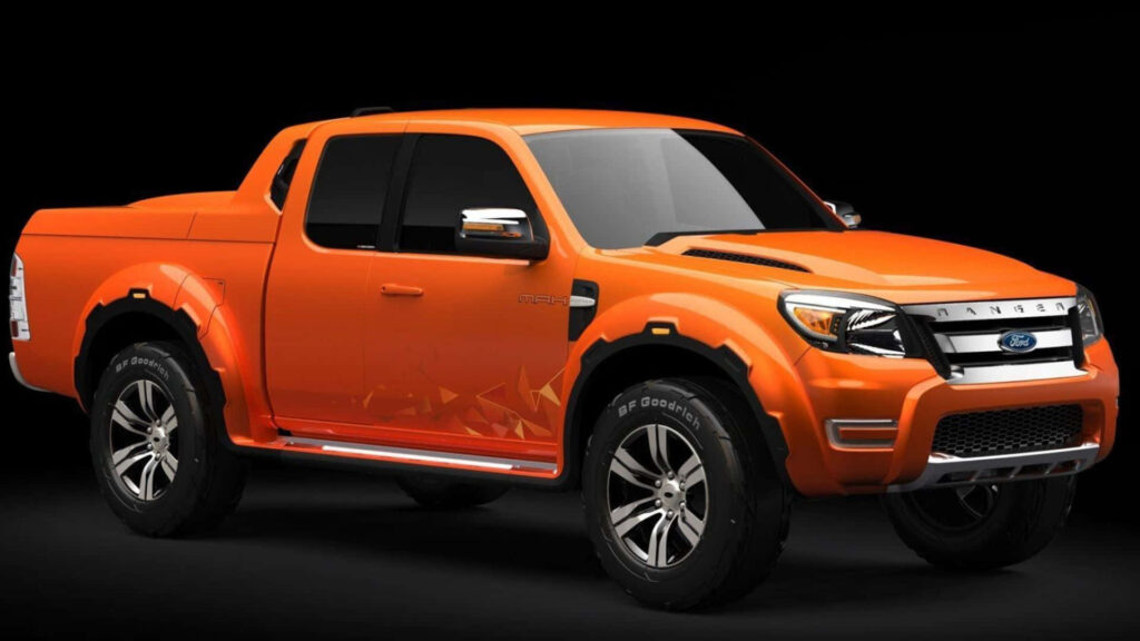 Ford Ranger vibrant orange wallpaper showcasing bold rugged design and off-road adventure truck