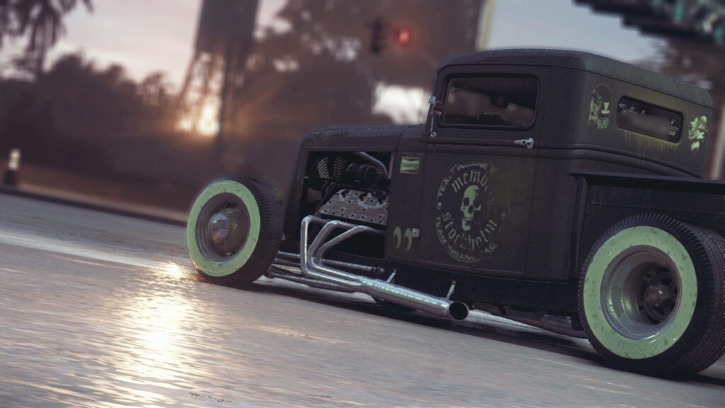 Edgy Ford Rat Rod Wallpaper in Cinematic Need for Speed Setting