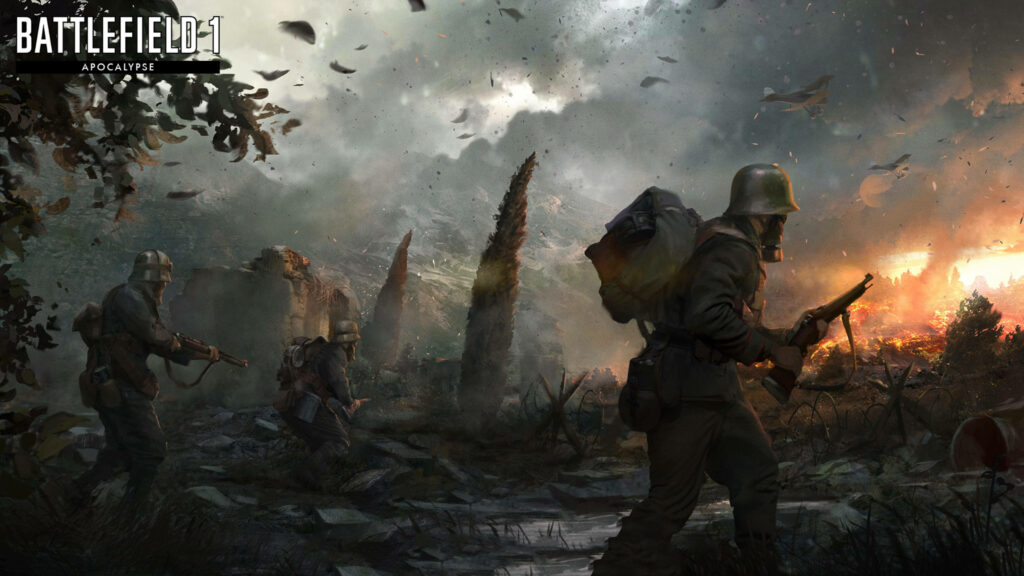 Battlefield 1 HD Apocalypse: Intense Forest Warfare - Confronting the Enemy Wallpaper