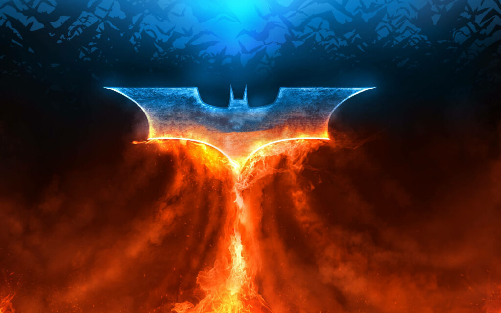 Forging the Batman Logo: A Fiery and Watery Wallpaper for Your Screens!