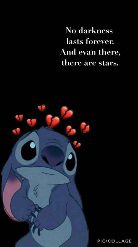 Forlorn Character Wallpaper: Stitch-Inspired with Heartbreak and Hope