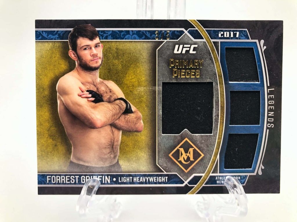 2017 UFC Forrest Griffin trading card shirtless portrait gold background black memorabilia swatches Wallpaper