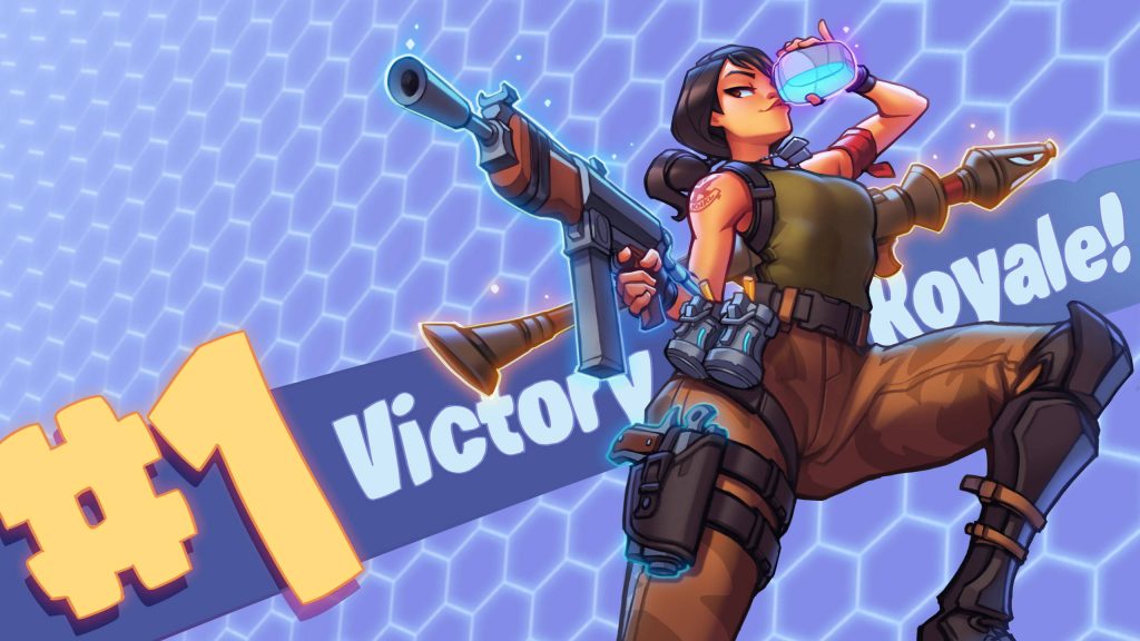 Fortnite Ramirez with rocket launcher and shield potion vibrant Battle Royale wallpaper background